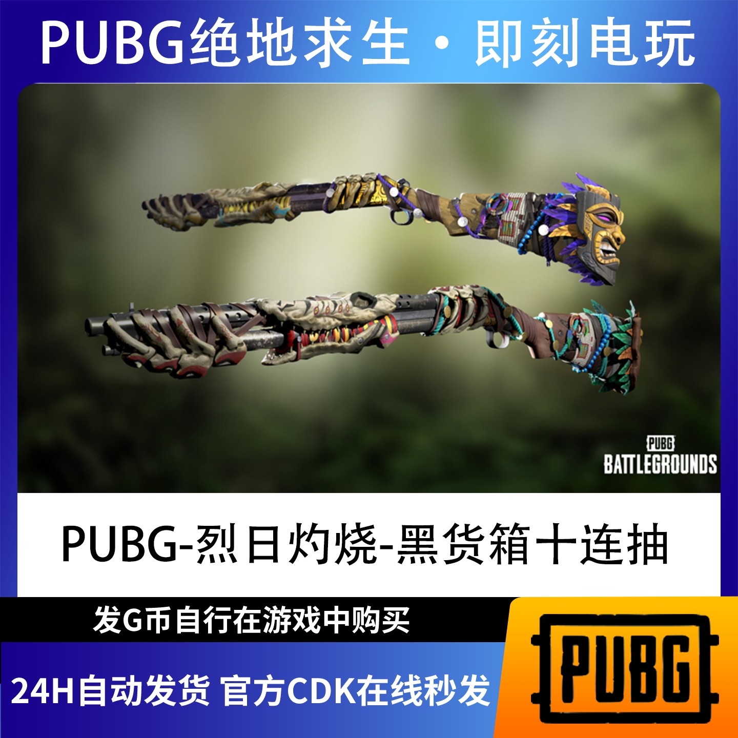 PUBG g币绝地求生吃鸡端游皮肤十连抽官方CDK游戏币点券兑换码