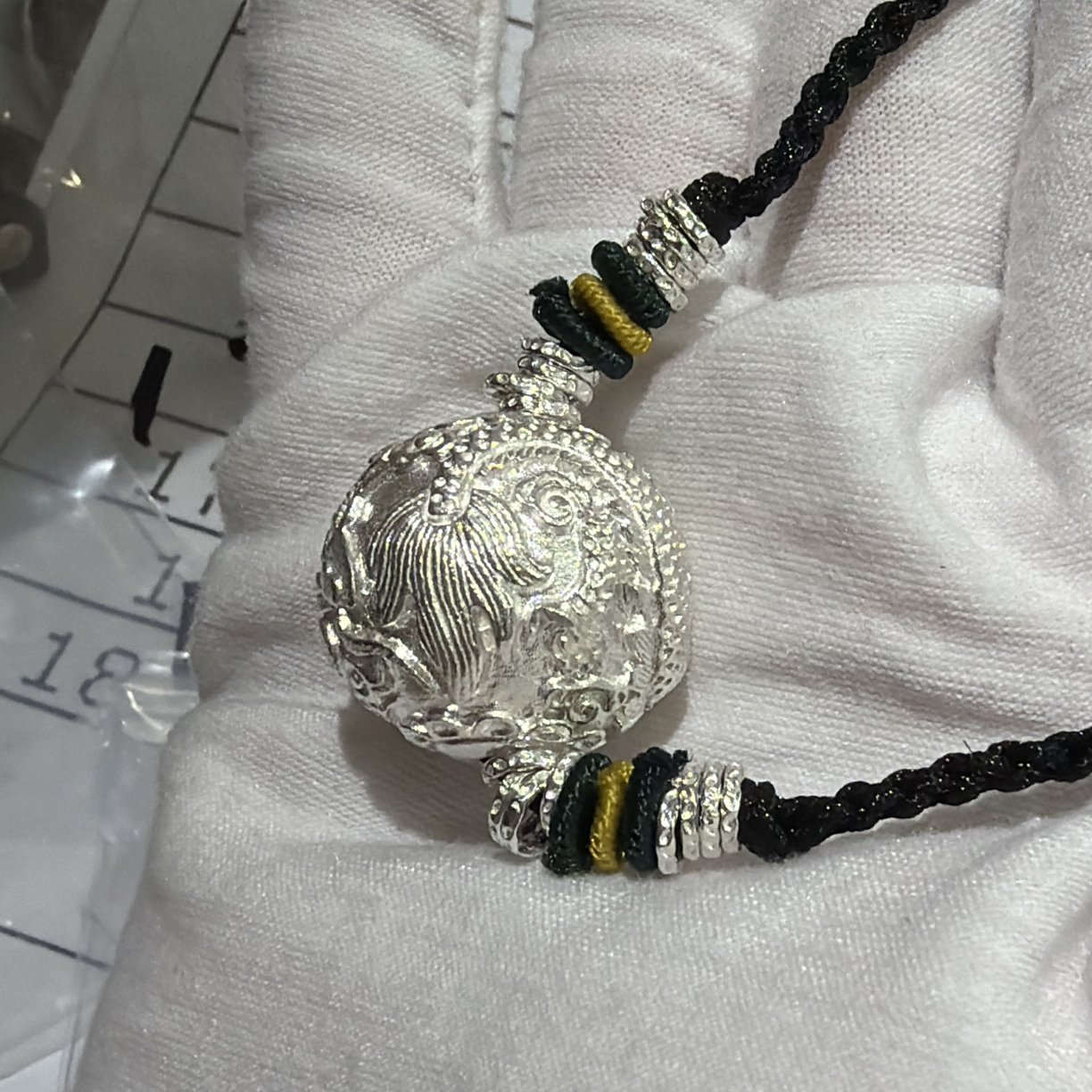 坠链均足银 足银珐琅银吊坠大气高工吊坠国潮珐琅彩坠链