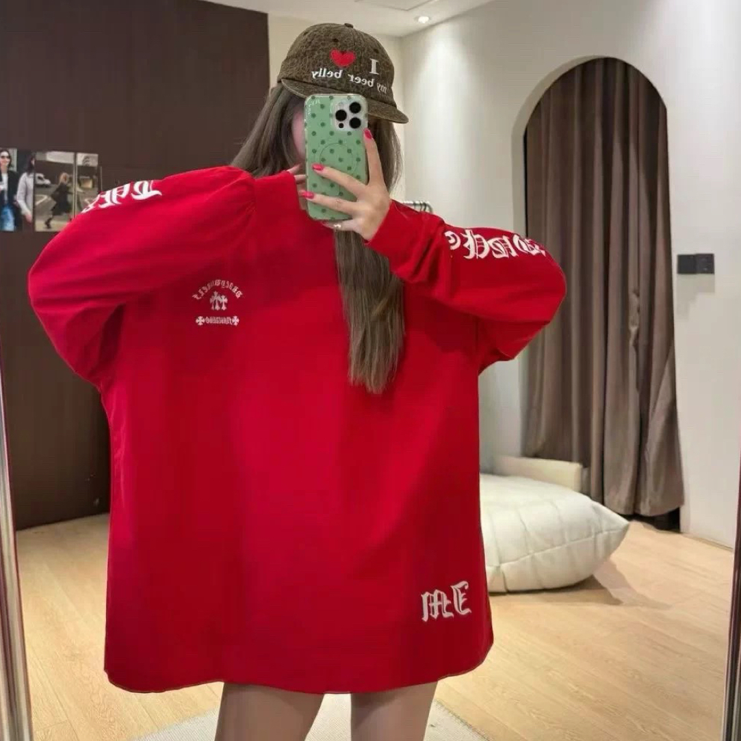 东room2025新款韩版宽松显瘦圆领长袖字母印花百搭休闲上衣女T恤
