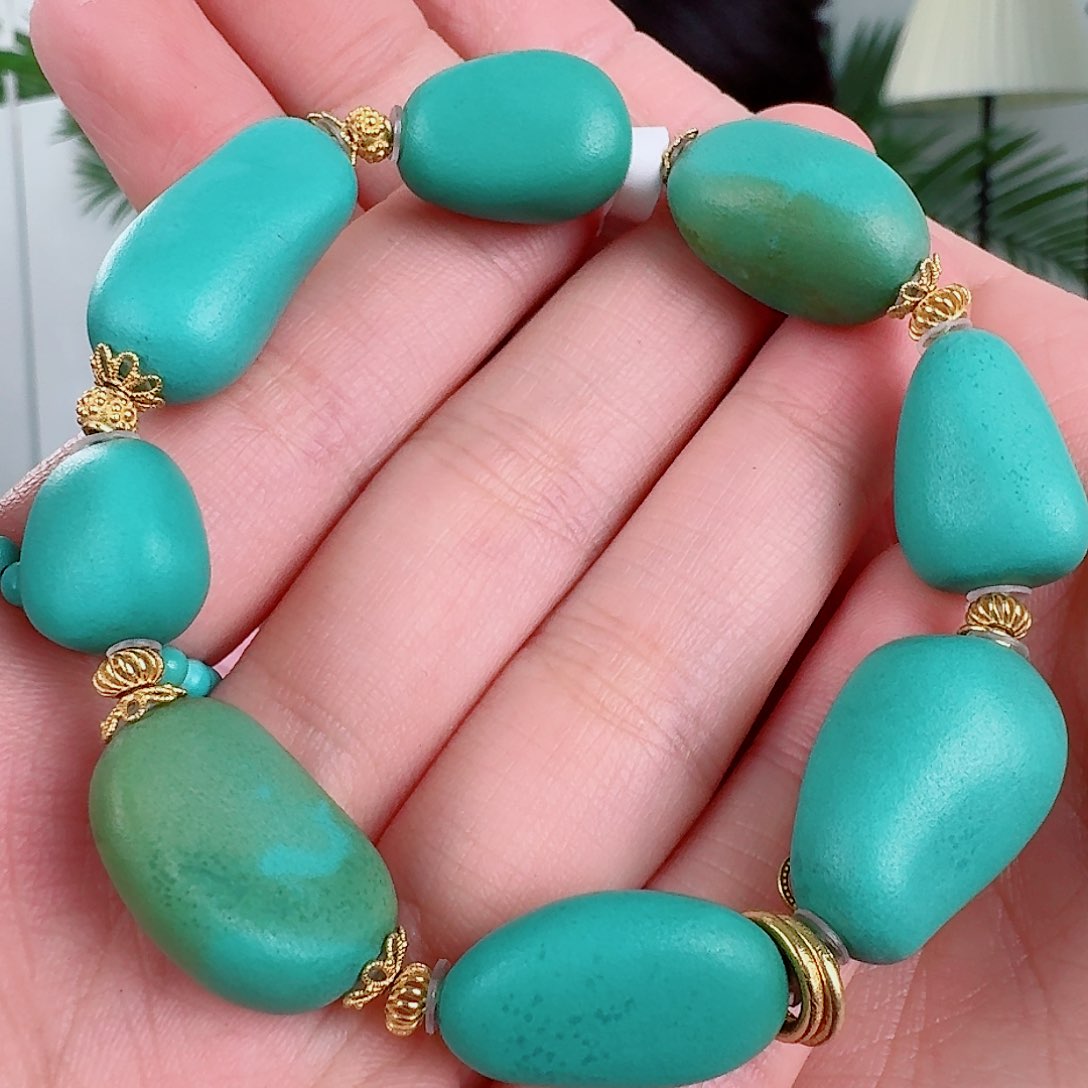 18K金镶嵌绿松石珠宝奇石