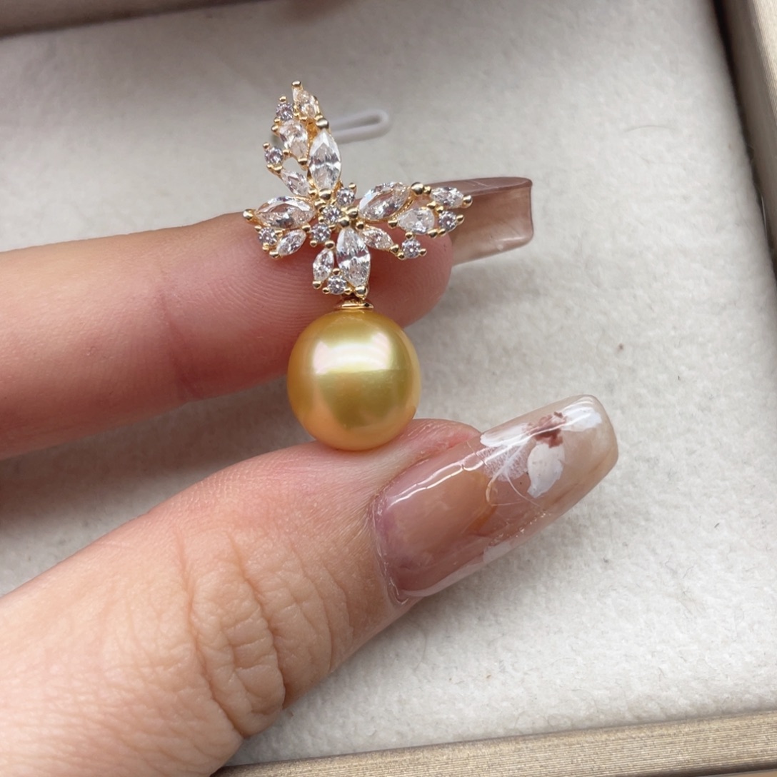 海水珍珠银S925镶嵌颈饰W128