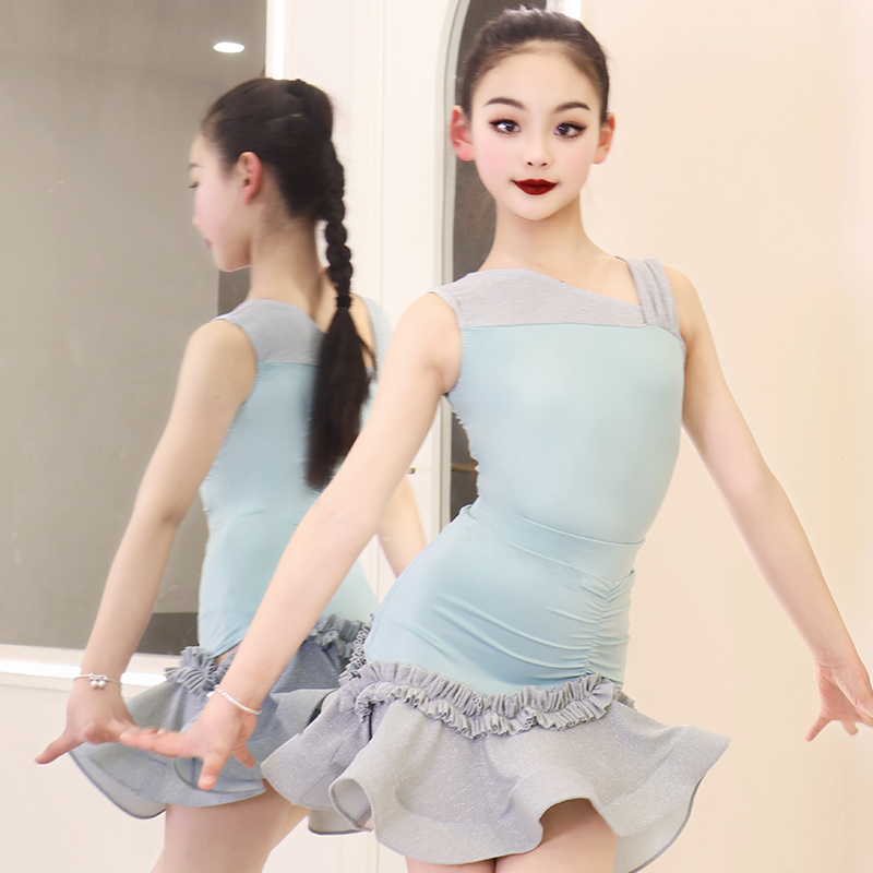 拉丁舞服女童2025夏季新款高级感训练功服儿童演出服少儿日常套装