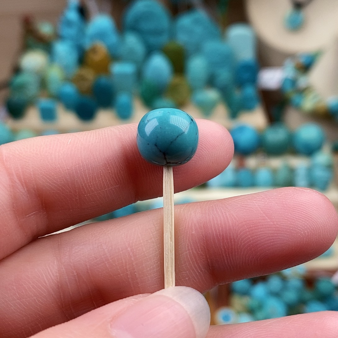绿松石珠宝奇石未镶嵌10.5mm