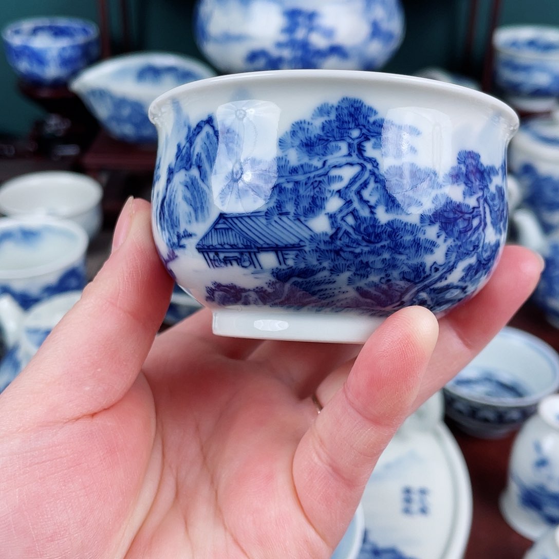 手工手绘青花、青花