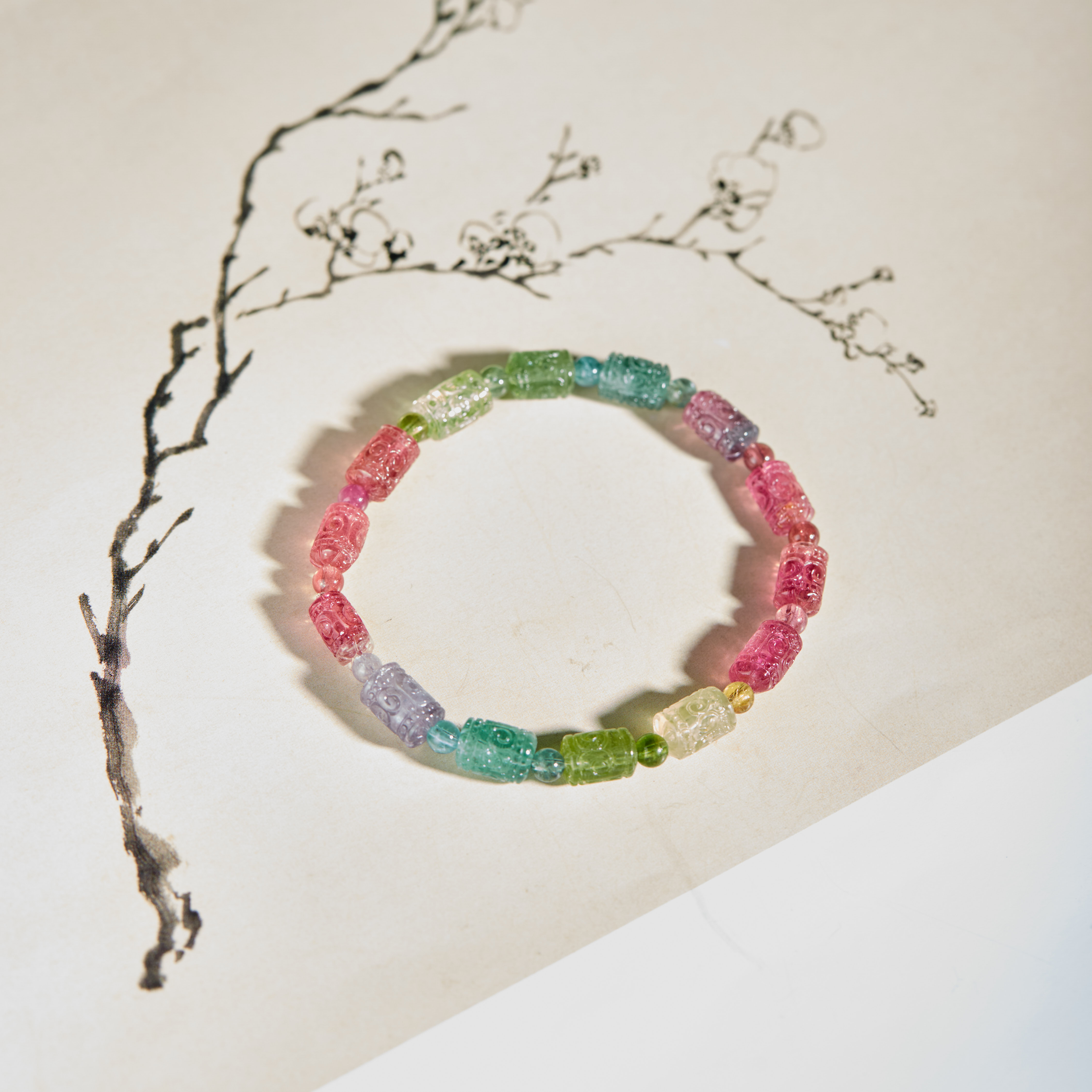 【云上雅岚】山眠曲丨C96851-碧玺手串-6mm-多样性发一件