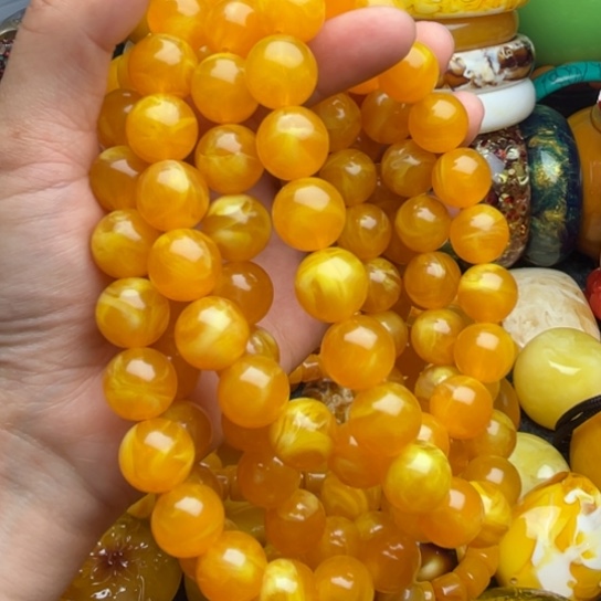 人***酒未镶嵌琥珀手链蜜蜡