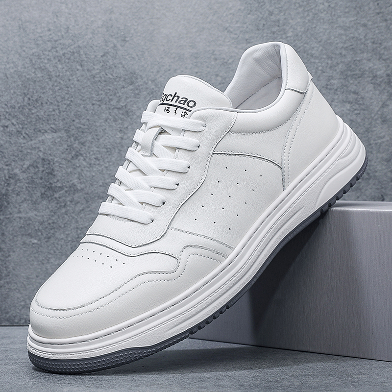 瑞青潮低帮头层牛皮板鞋透气防滑软轻弹时尚运动休闲鞋男D250155