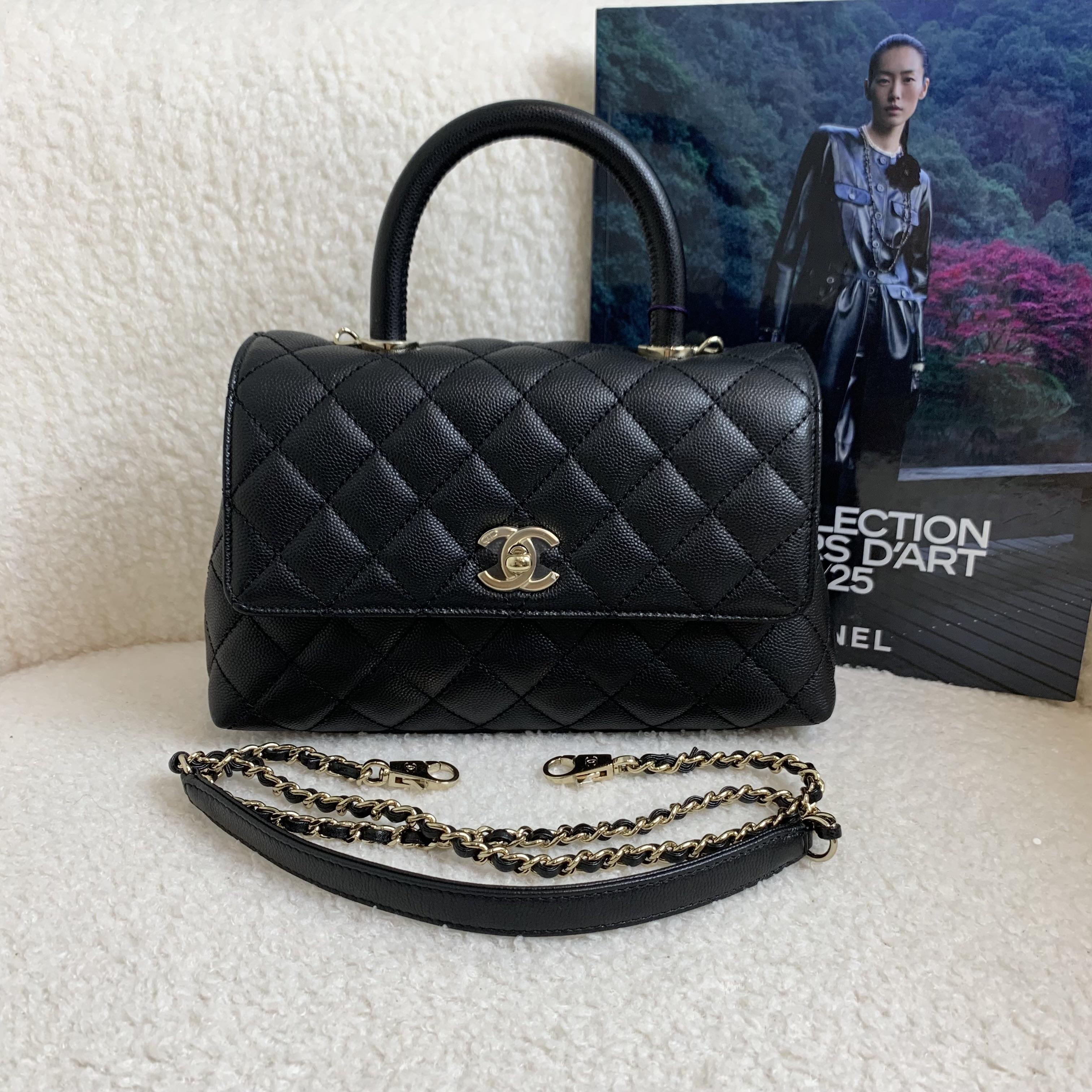 99新 Chanel/香奈儿 壹臻/21k黑金牛coco handle小号67357565