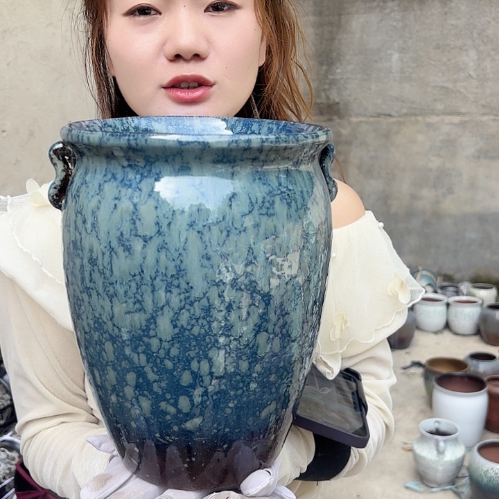 口径20高25一个蓝雪花耳