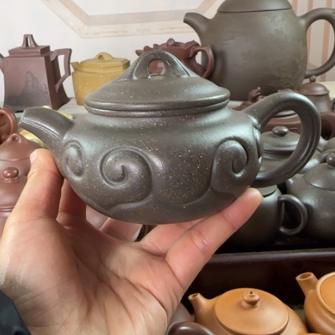 紫砂茶壶梨皮天青250c c