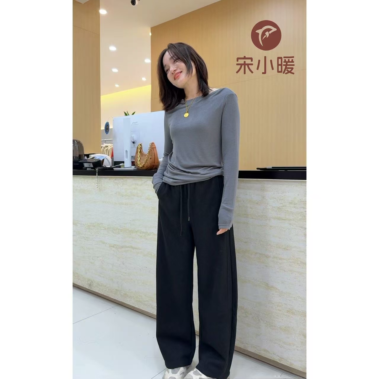 【S.宋晓暖】秋季新款时尚百搭牛仔羊毛弯刀裤NJ-YYC021