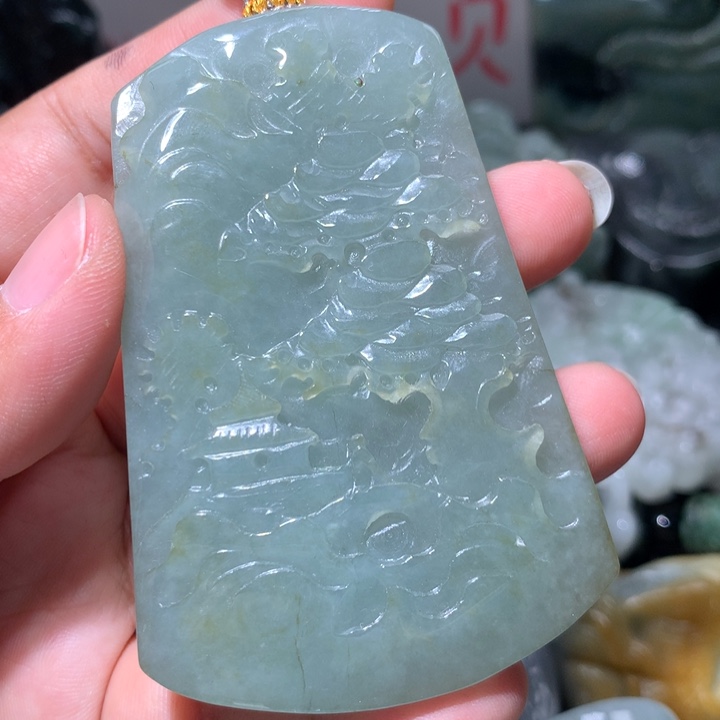 翡翠未镶嵌颈饰保真天然A货翡翠