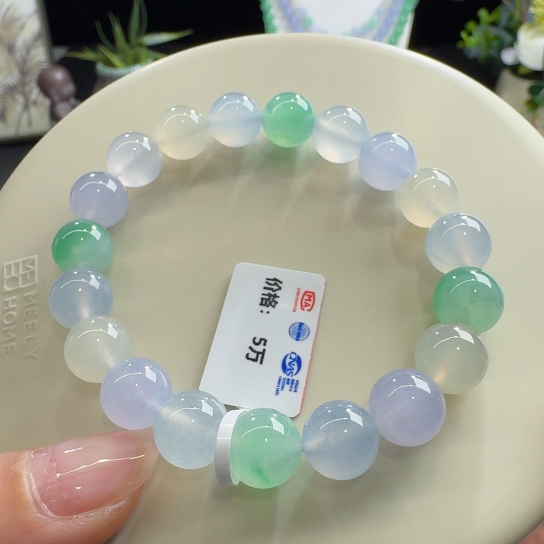 未镶嵌手链翡翠小高冰马卡龙多宝单圈10mm