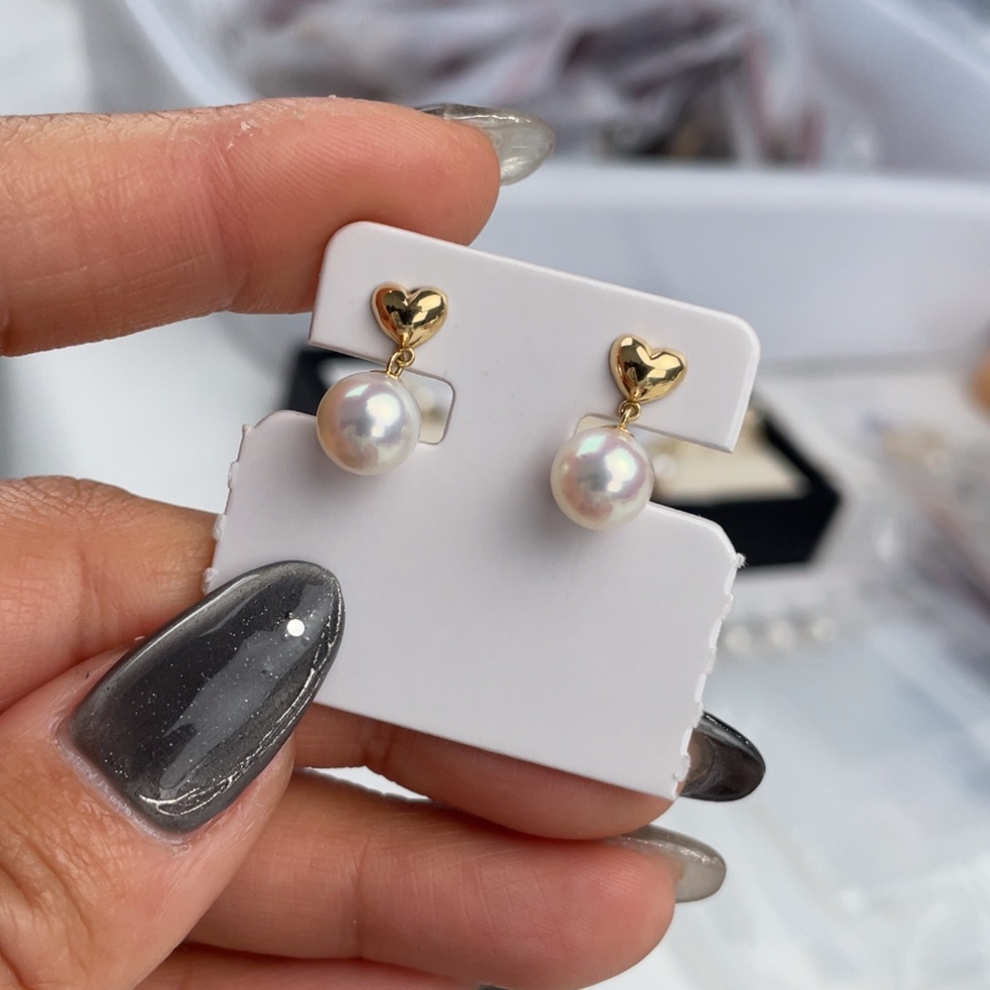 海水珍珠耳饰18K金镶嵌