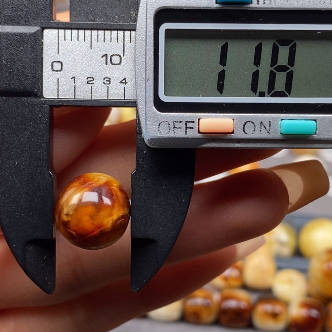 未镶嵌琥珀戒指圆珠