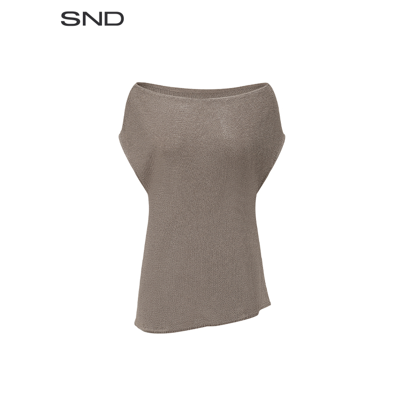 【INTO THE EAST 设计师品牌】SND SS25 一字领落肩ZZ上衣