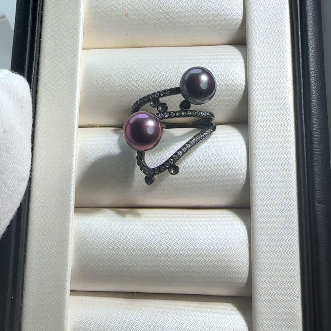 淡水珍珠戒指银S925镶嵌