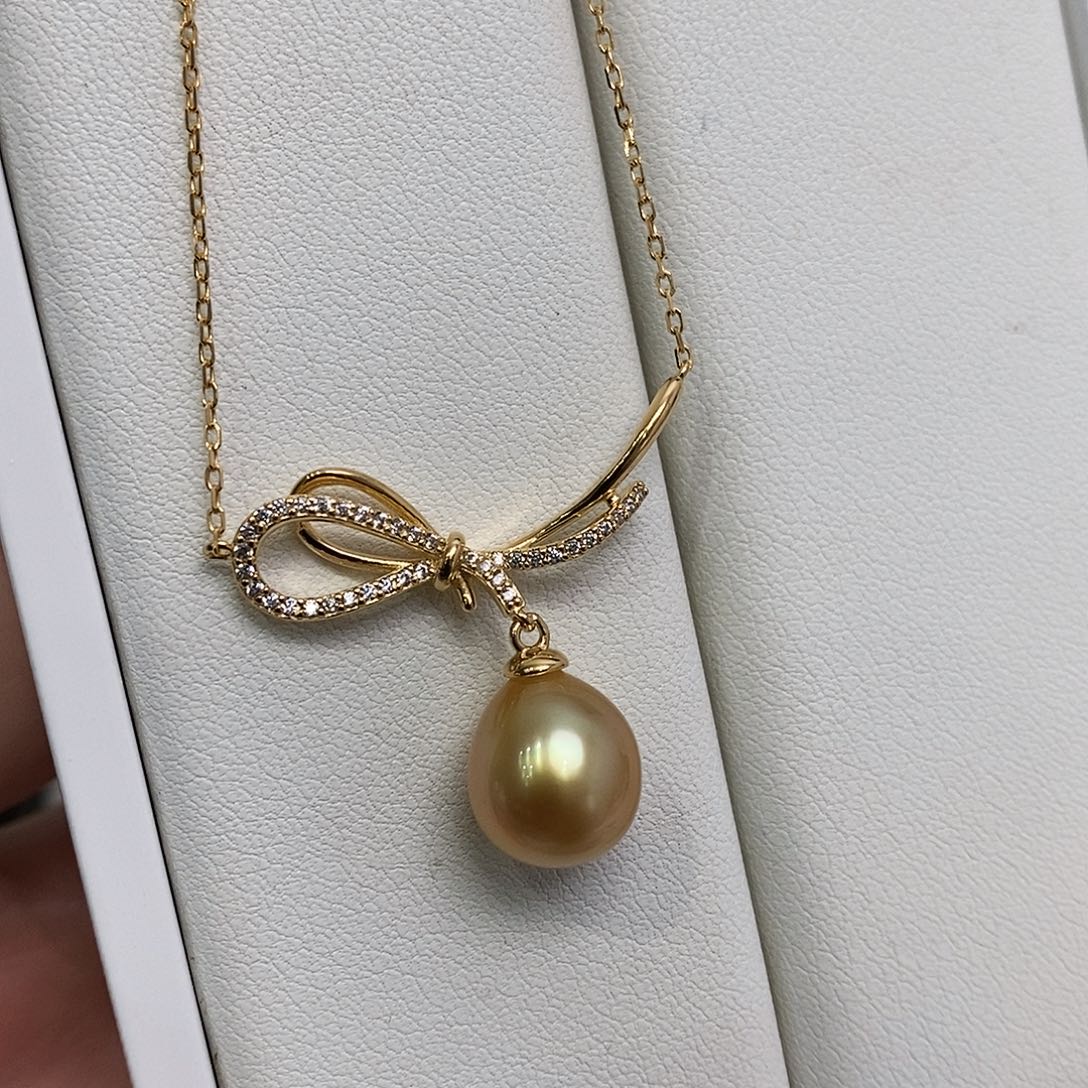 海水珍珠颈饰银S925镶嵌10-11mm