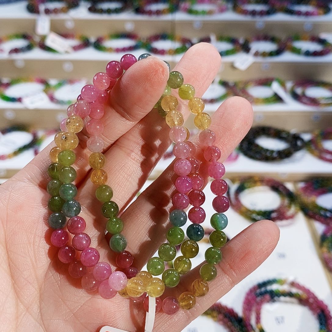 碧玺手链未镶嵌G2488三圈颜色微差