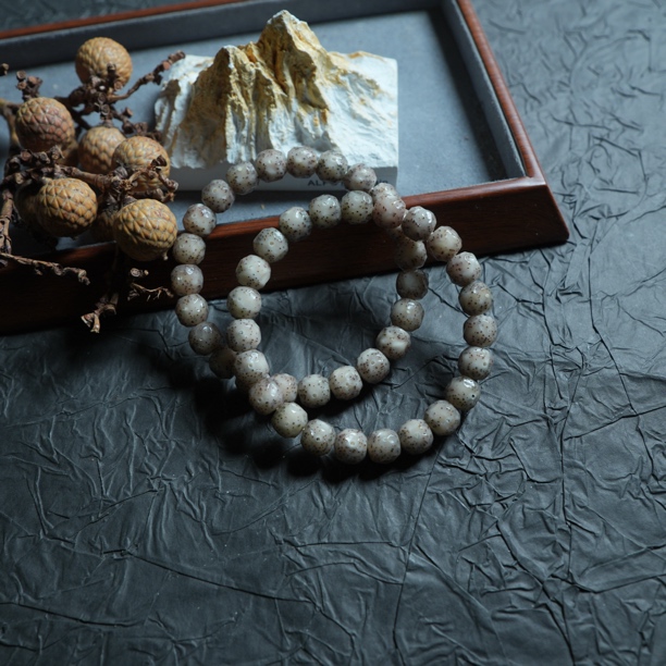 超精品级9.8灰冰全玉化万象三代星月菩提手串S9.8QYH