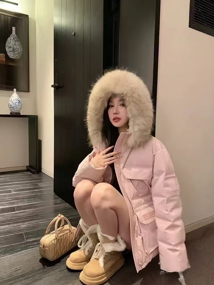 ◤冬日暖阳◢加厚极寒工装中长款派克-#0813T