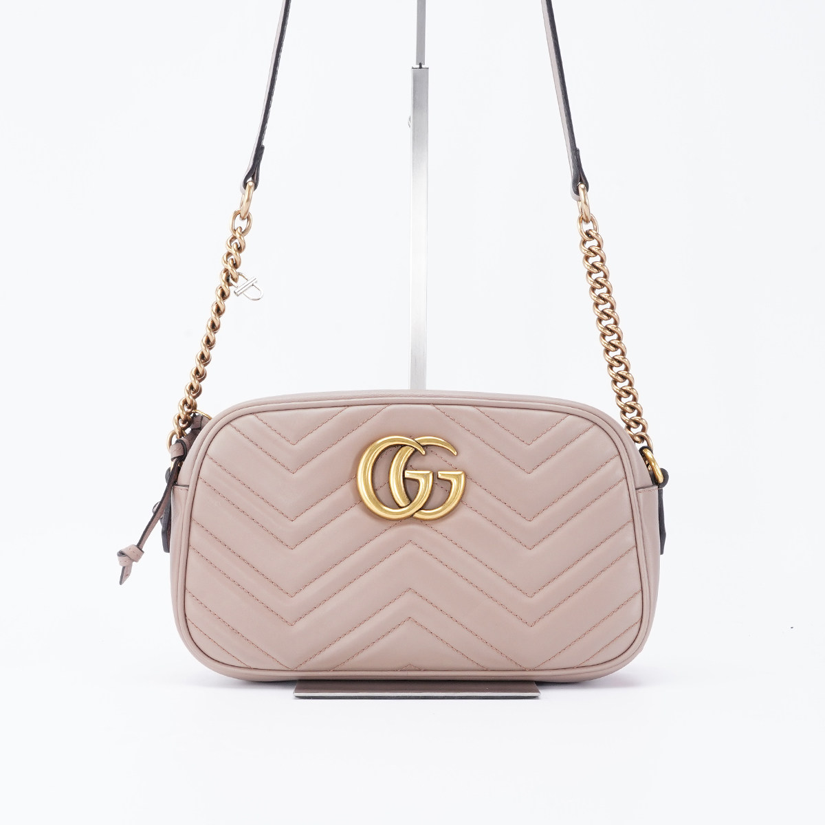 95新 GUCCI/古驰 【小清专属】马蒙相机包中号奶茶色/BG22011324