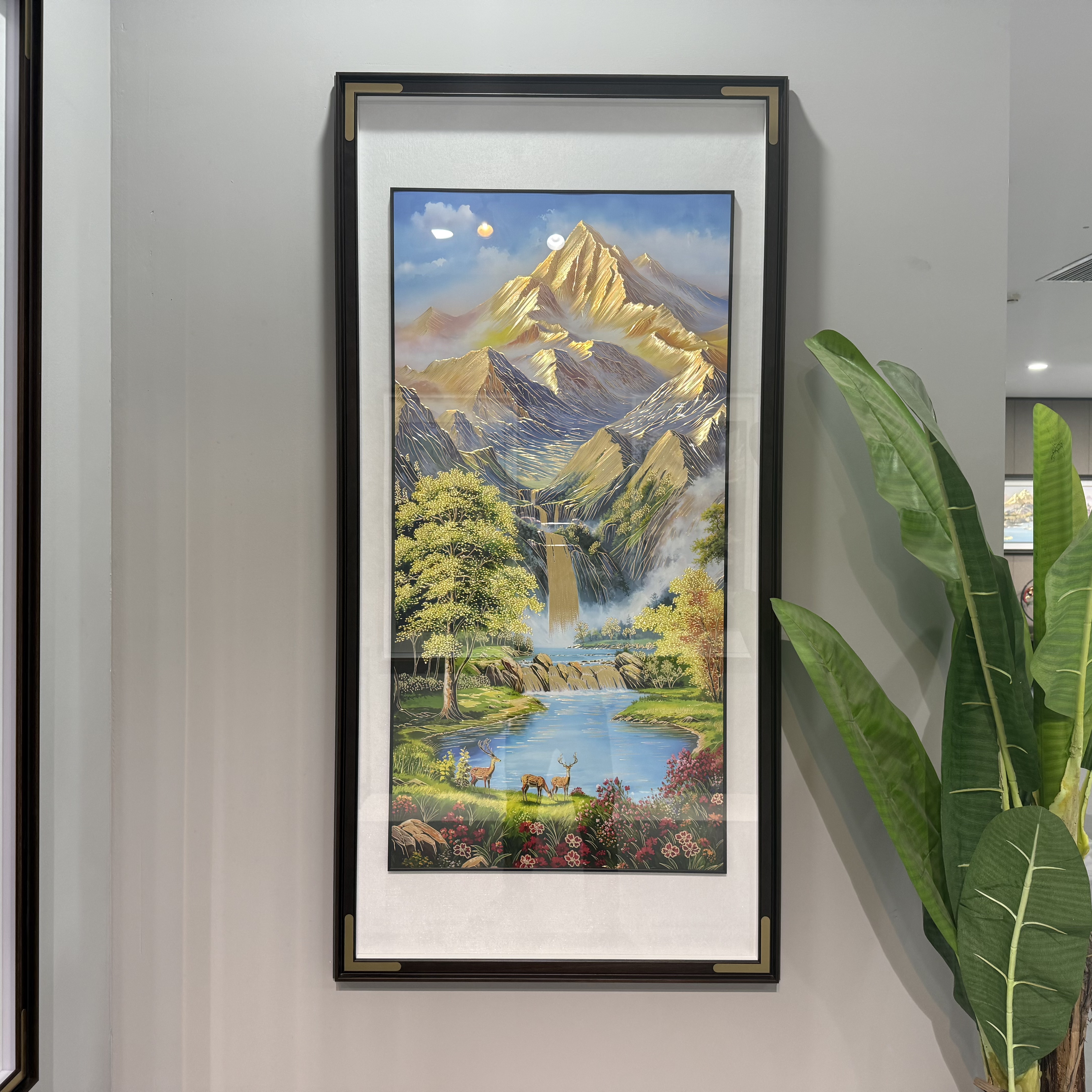 2025新款（金山聚宝盆）高端玄关装饰画手工铜雕画入户走廊过道挂画