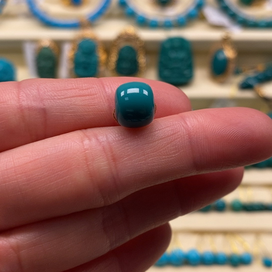 绿松石珠宝奇石未镶嵌直径9.6×8.1老型