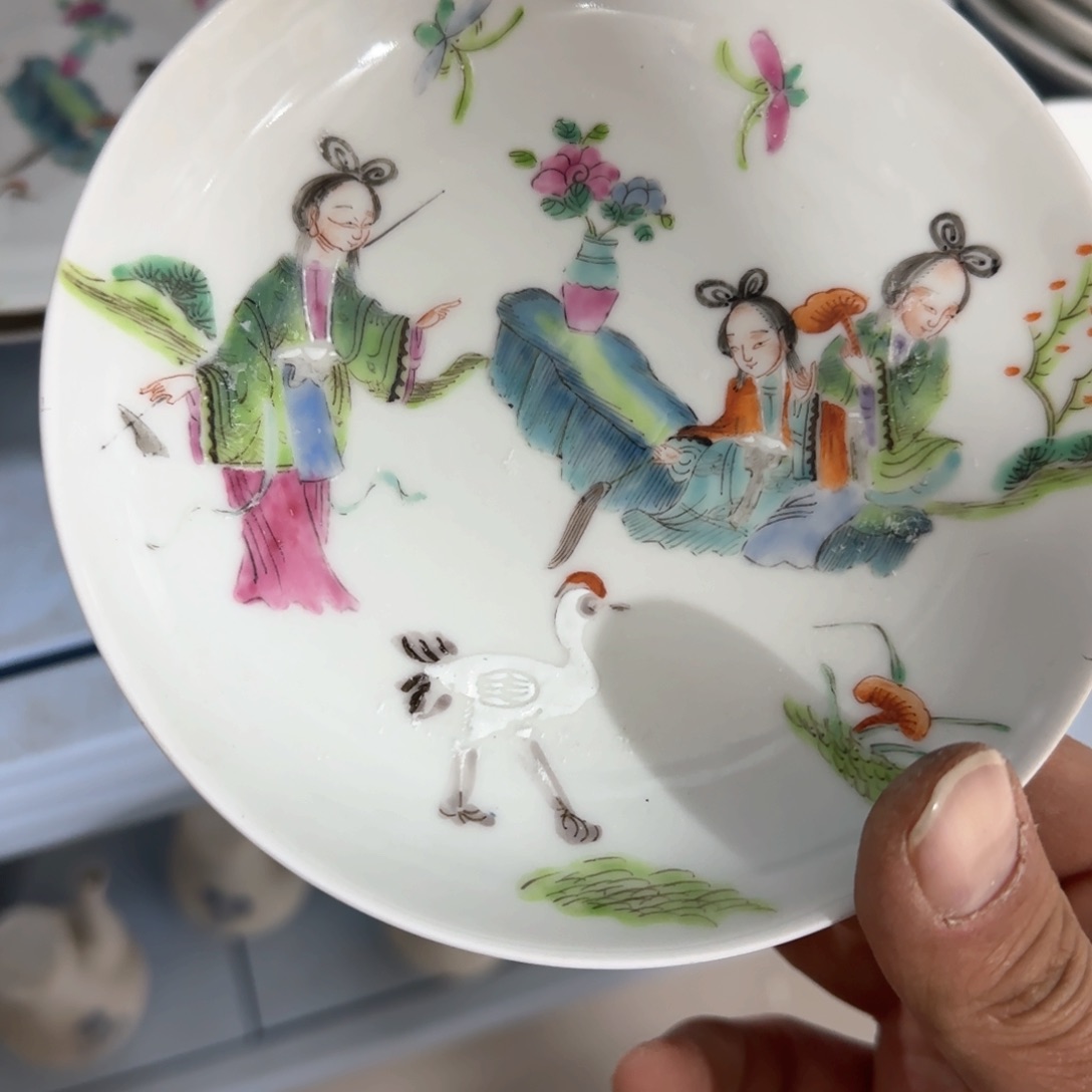 瓷片摆件手绘瓷器全部处理