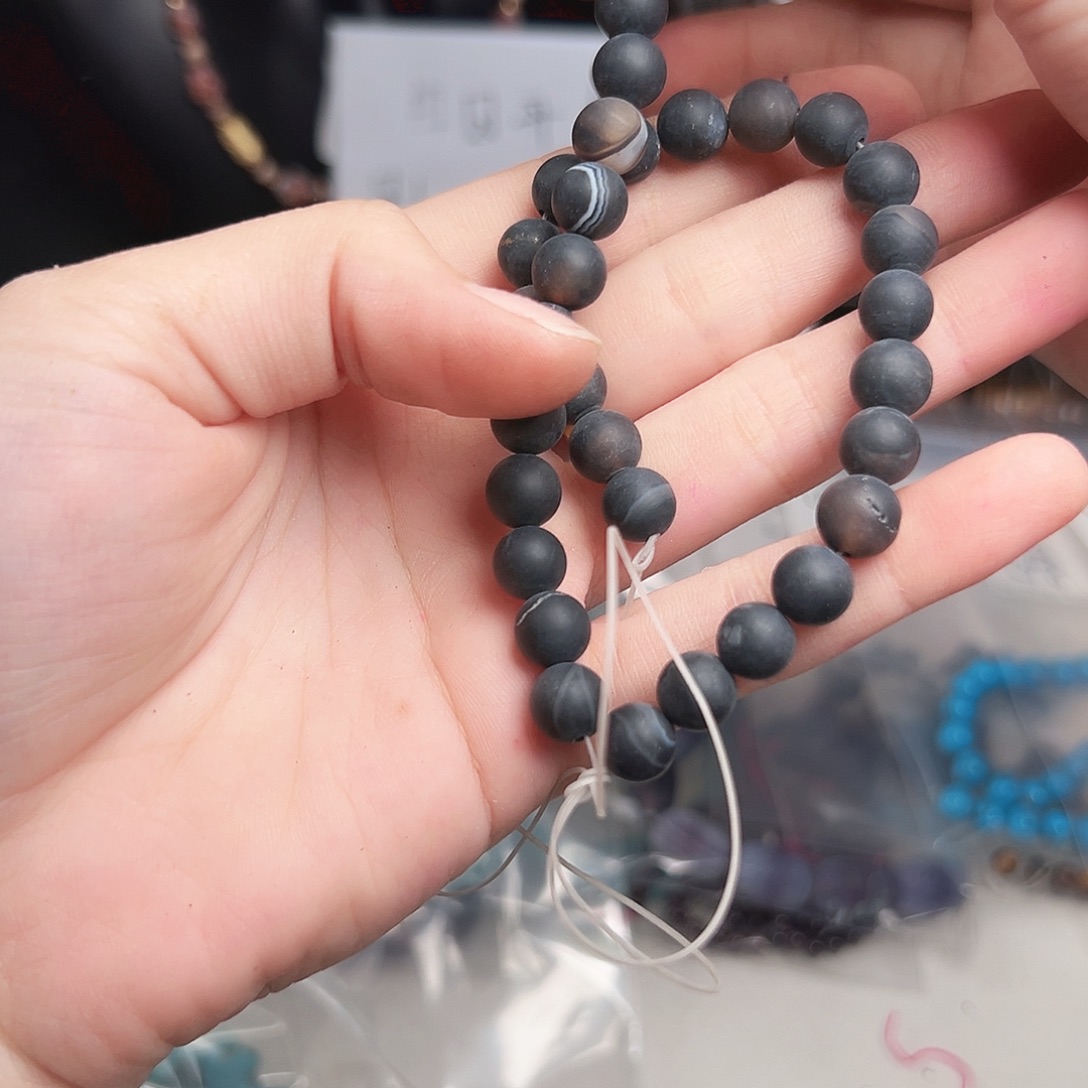 玛瑙/玉髓合金珠宝半成品u694 8m 磨砂玛瑙一条