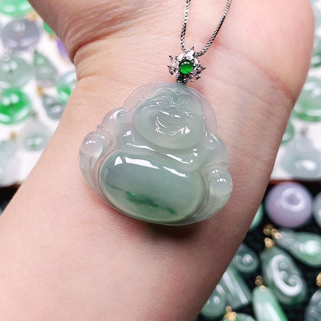 【闪购商品】翡翠18K金镶嵌吊坠(不含链)佛公