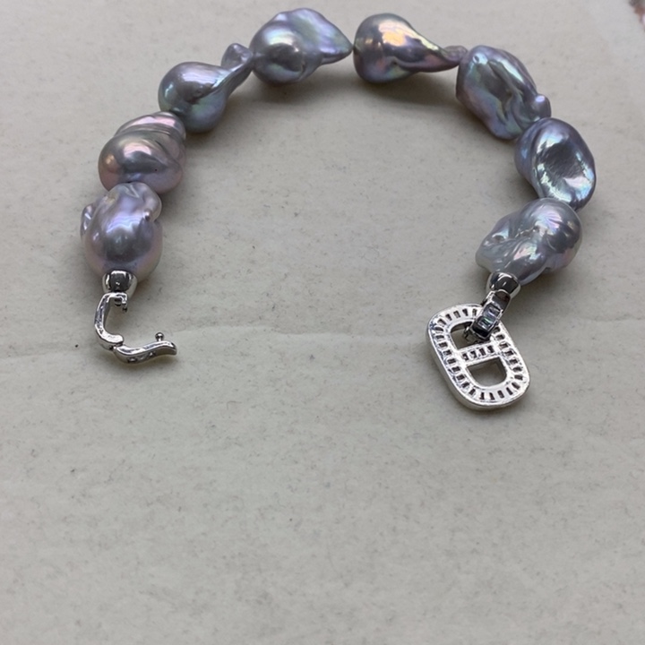 银S925镶嵌淡水珍珠耳饰淇**妈