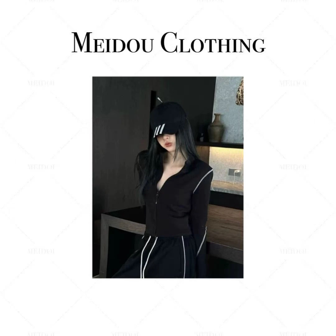 MEIDOU-【运动女孩】潮酷气质运动外套长袖时尚设计师