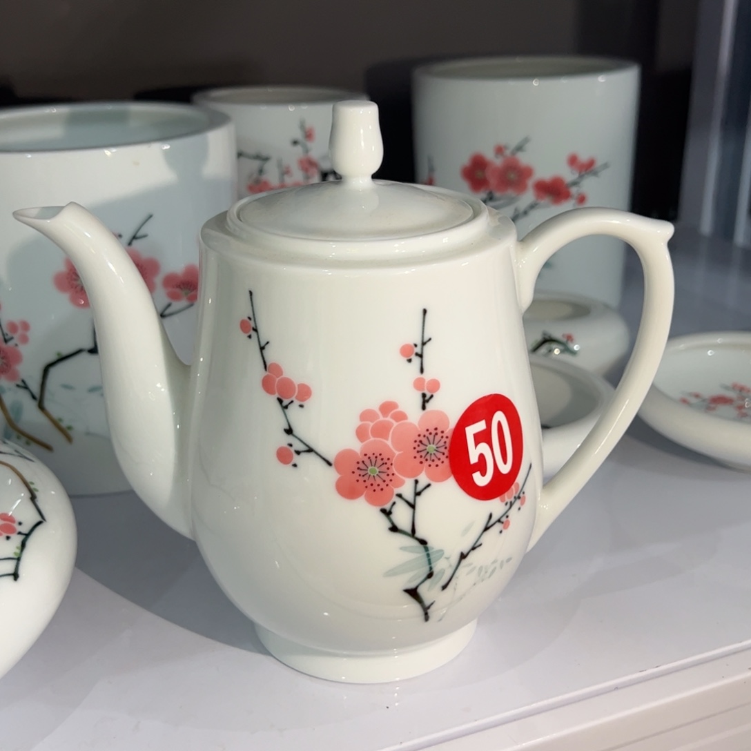 滑石子 红梅石榴壶，三级品口开裂