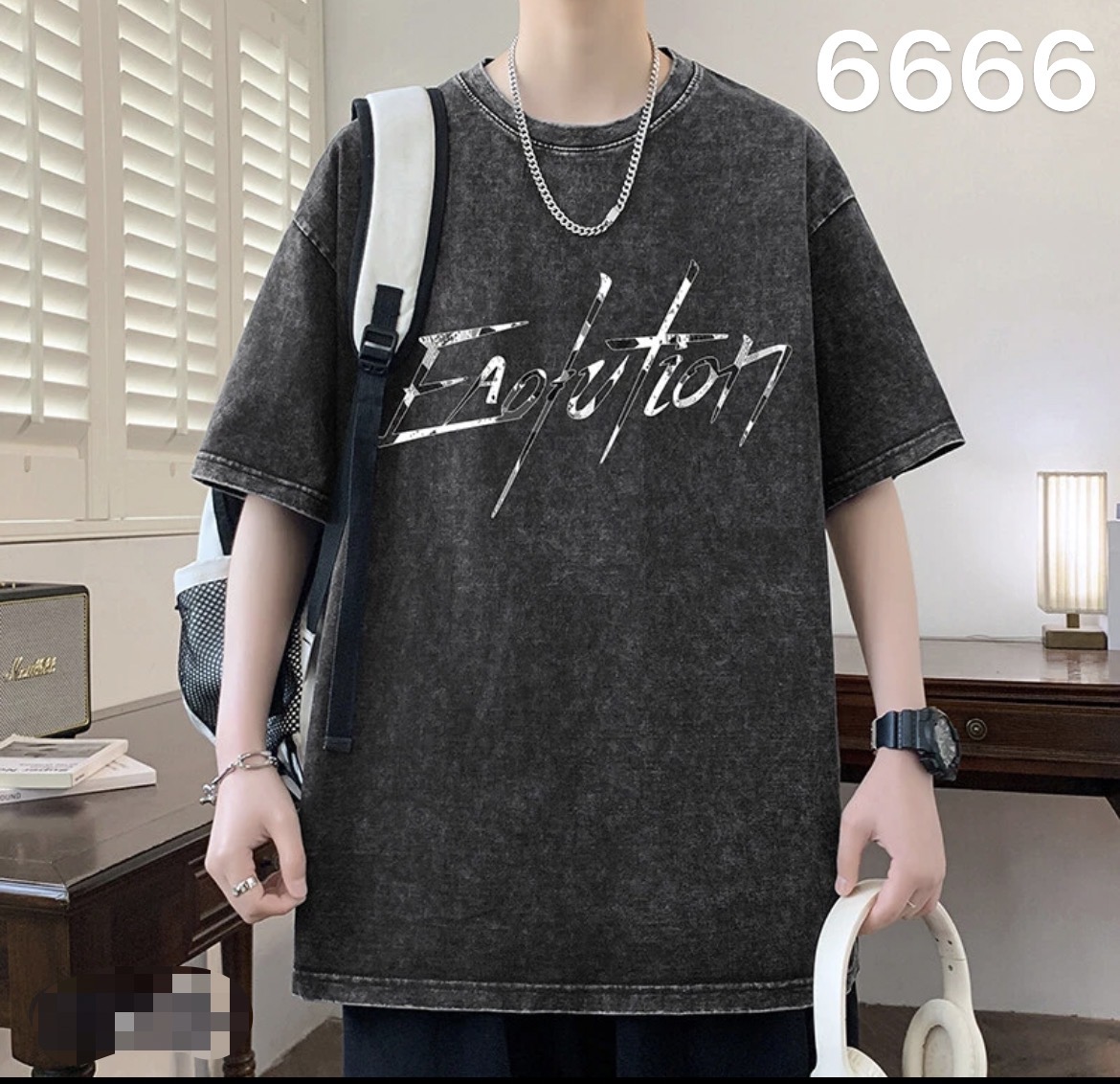 【夏季新款短袖】-6666-广州UUS-欧潮阔版私服短袖男女同款--