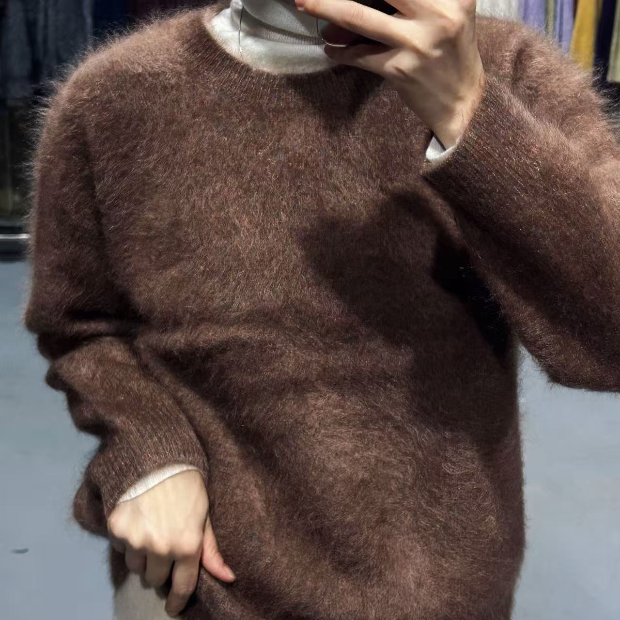 2025【炸总精选】纯羊绒时尚圆领百搭开衫 花纱羊绒DL002