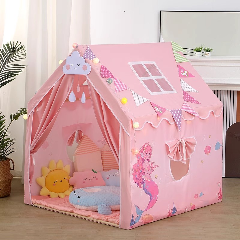 帐篷室内儿童女孩公主玩具屋美人鱼城堡女童宝宝家用小房子游戏屋