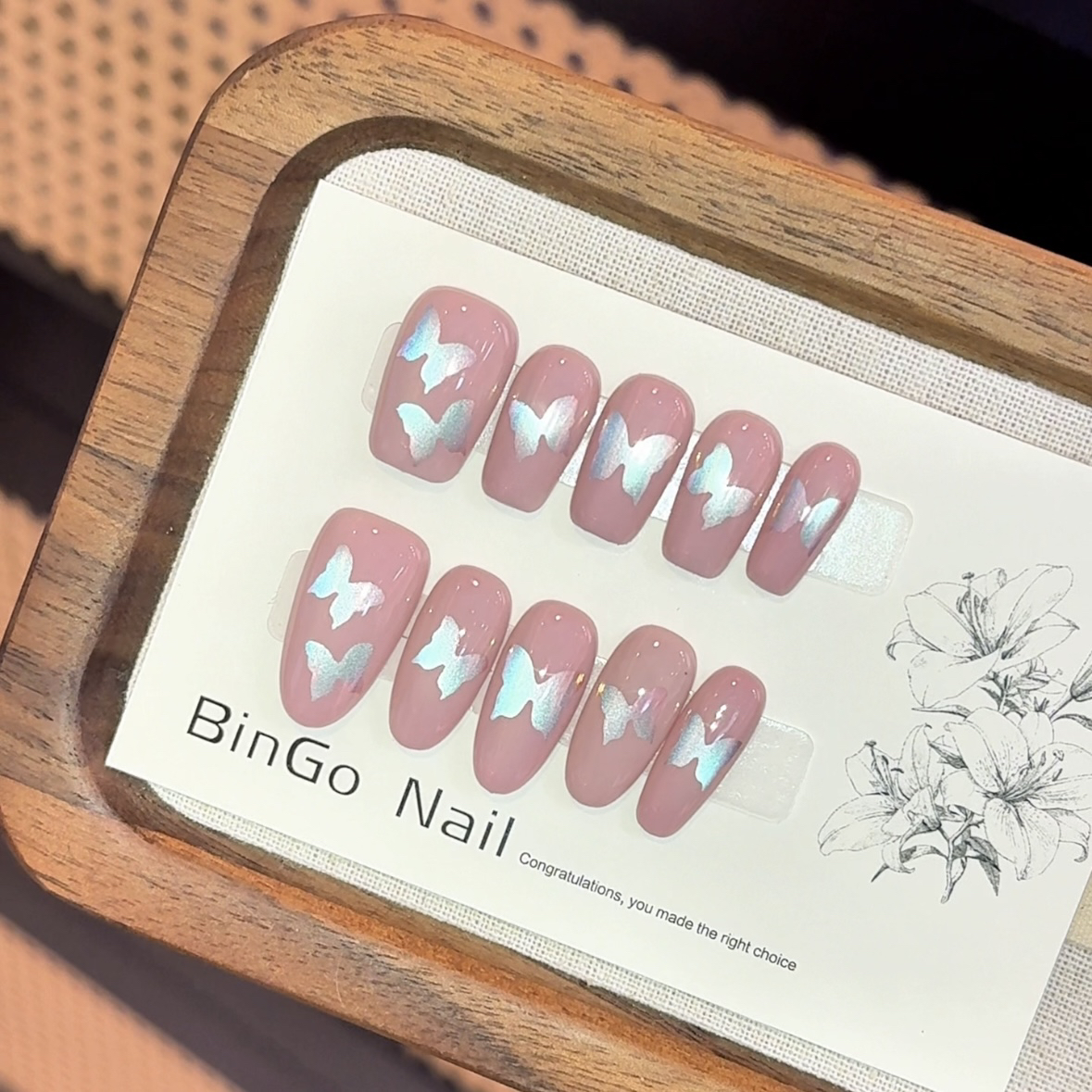 『蝶影』梦幻镂空炫彩蝴蝶日常通勤ins显白款纯手工穿戴甲