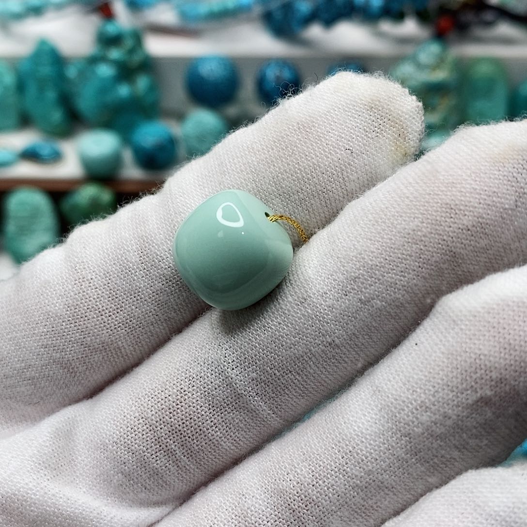 绿松石珠宝奇石未镶嵌银****夫