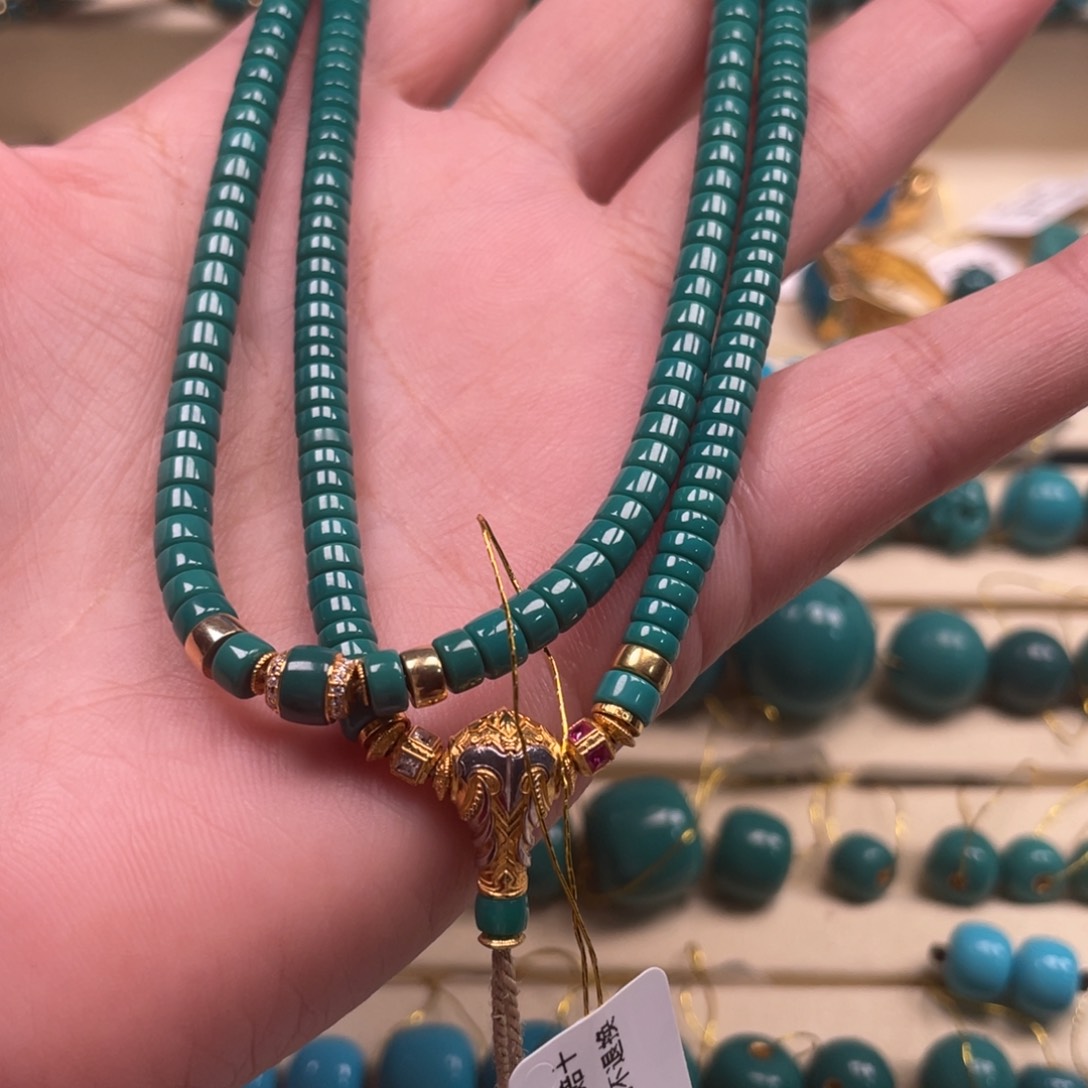 绿松石珠宝奇石18K金镶嵌?*卷