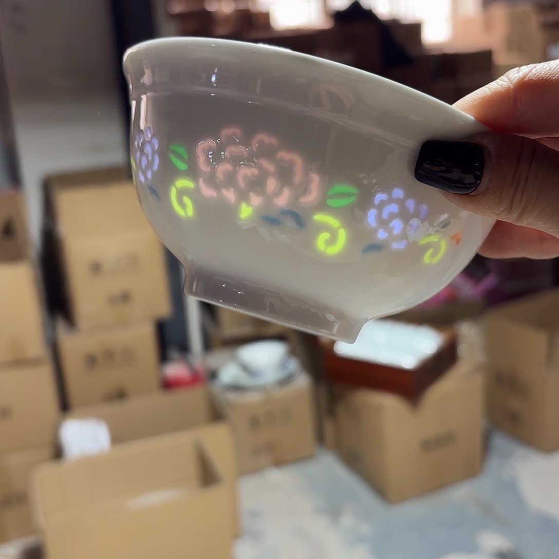 景德镇5英寸米饭碗两个微瑕花弄影