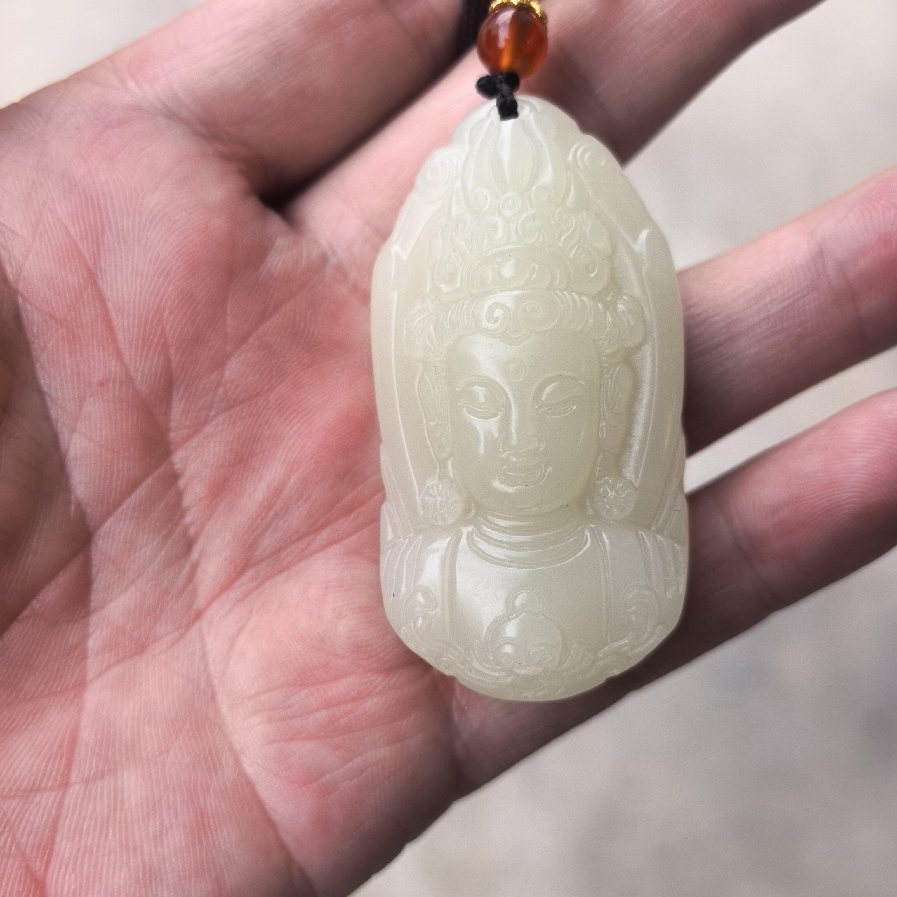 男人专属！精品时尚青白精雕:观音菩萨！