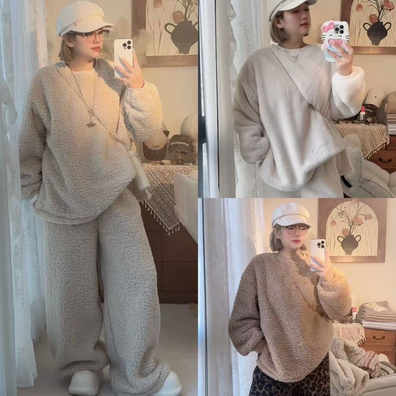 上衣外套卫衣加厚时尚纯色百搭加绒柔软舒适冬季连帽宽松