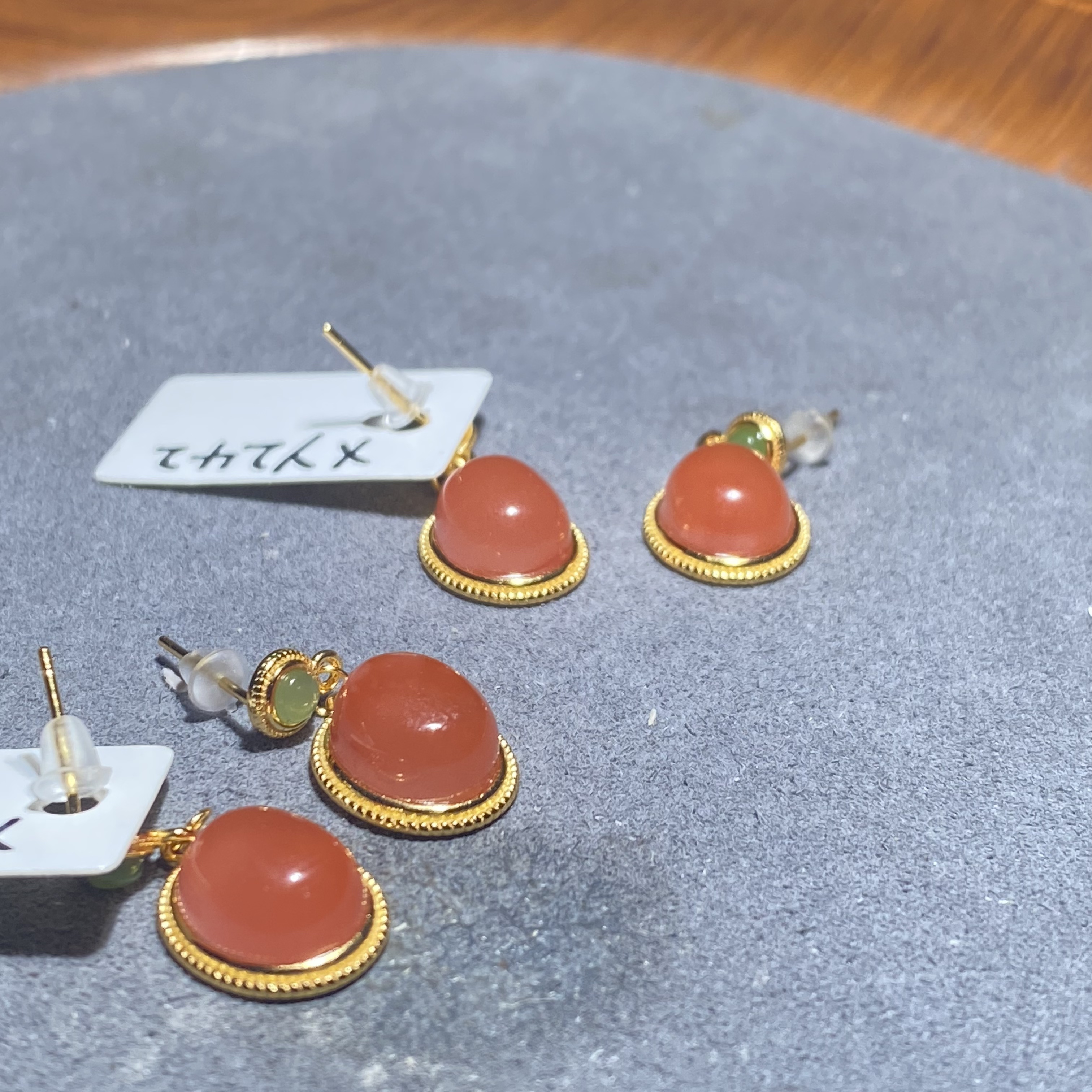 【张老斯珠宝】天然南红玛瑙耳钉xy242（多样性发货 拍一发一）