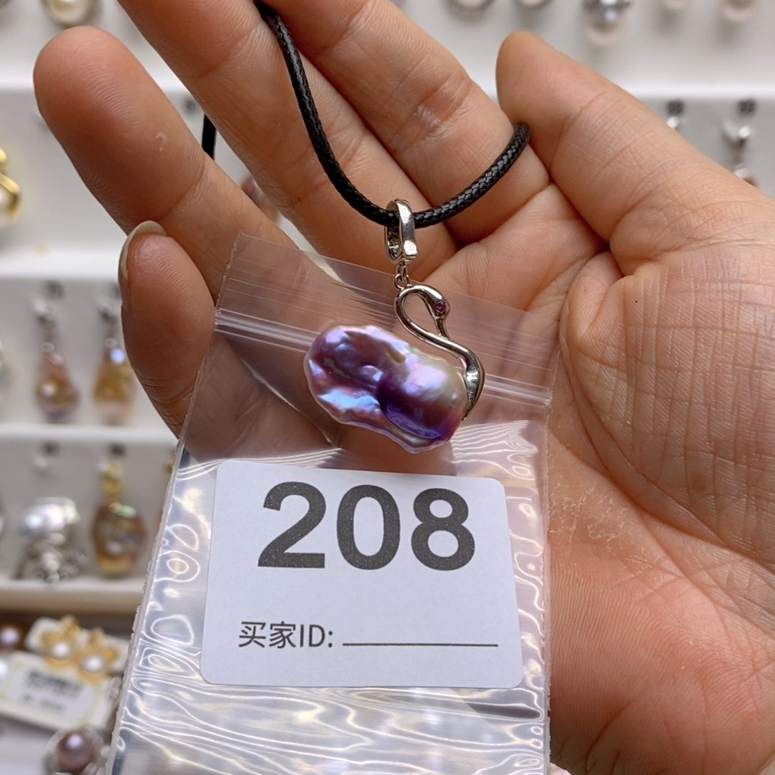 淡水珍珠颈饰银S925镶嵌208