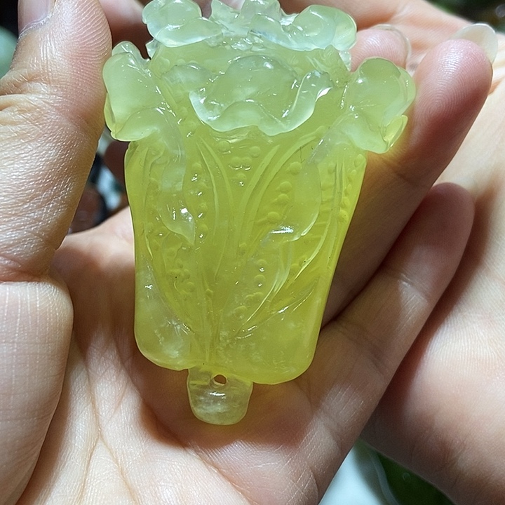 蛇纹石玉手把件合金
