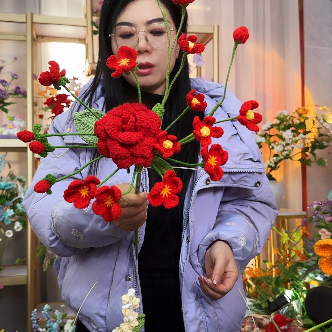 纯手工钩织钩织花束