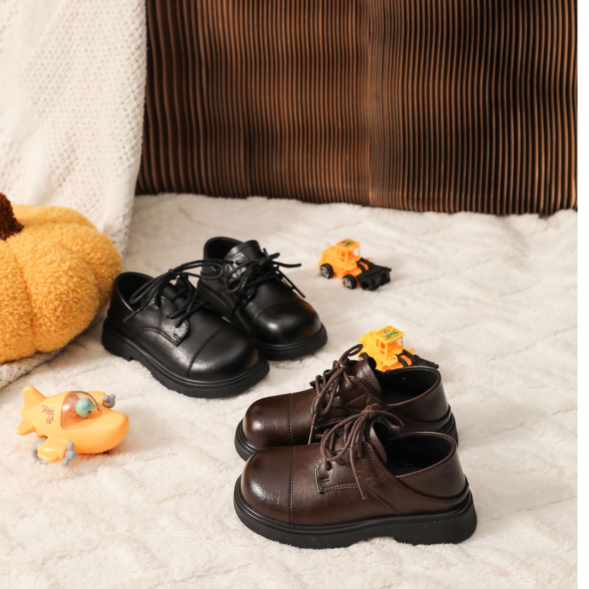 2025新款女童男童中大童学生鞋时尚单鞋英伦风演出小皮鞋休闲百搭