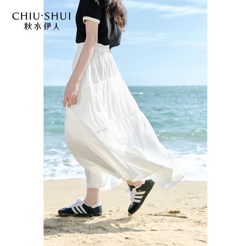 【众星】秋水伊人裙子春季长款塔裙半身裙625102B090373