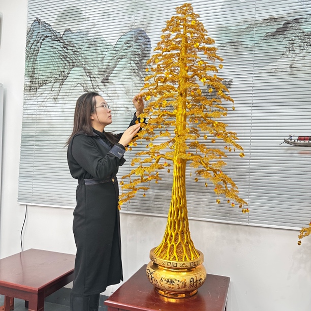 魏丝艺手工编织超大号发财树办公室开业送礼乔迁之喜摆件1.7米高